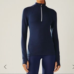 Tory Sport Seamless Quarter Zip Pullover Top